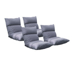 SOGA 4X Lounge Floor Recliner Adjustable Lazy Sofa Bed Folding Game Chair Grey $ 358.90