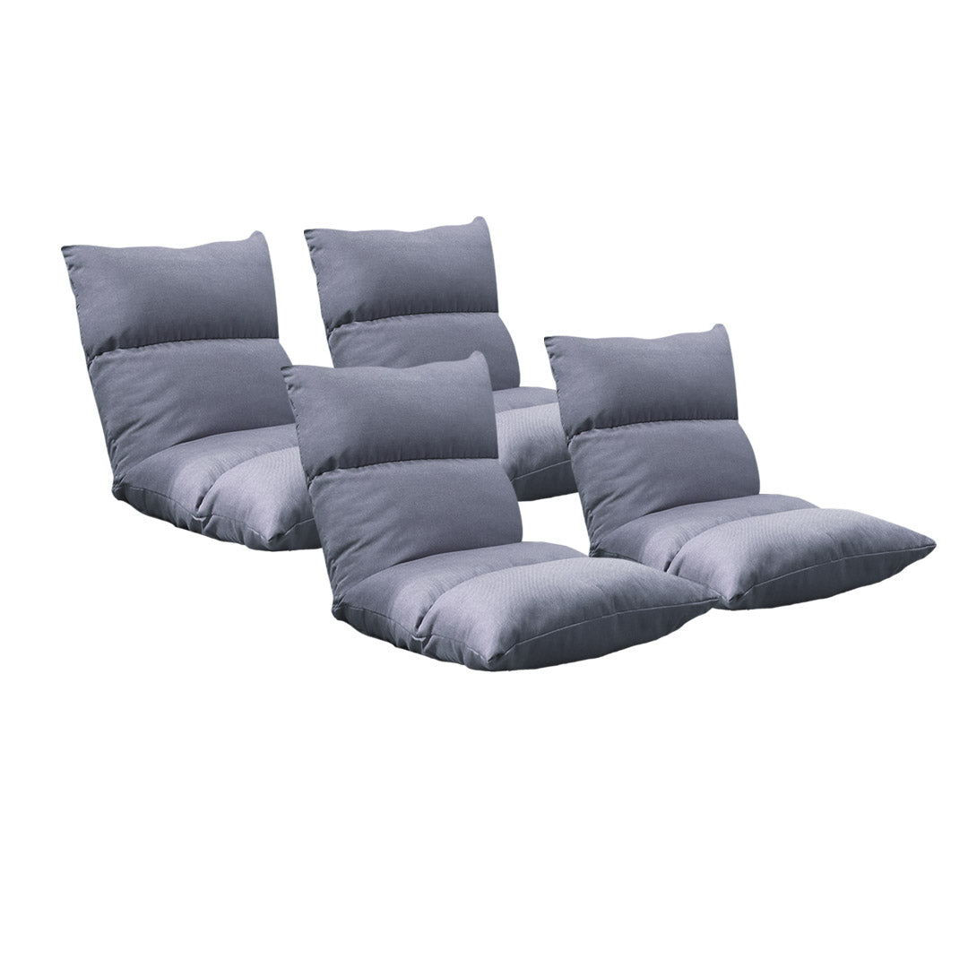 SOGA 4X Lounge Floor Recliner Adjustable Lazy Sofa Bed Folding Game Chair Grey $ 358.90