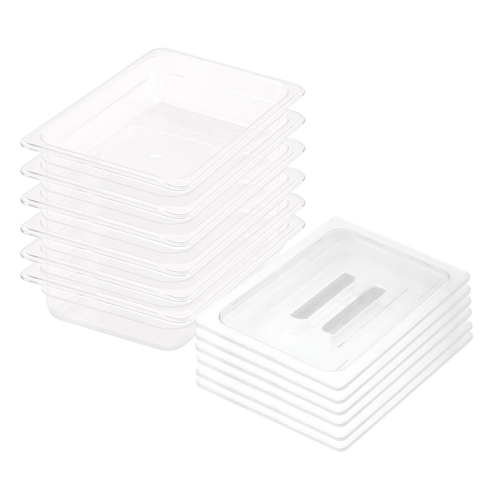SOGA 65mm Clear Gastronorm GN Pan 1/2 Food Tray Storage Bundle of 6 with Lid $ 240.50
