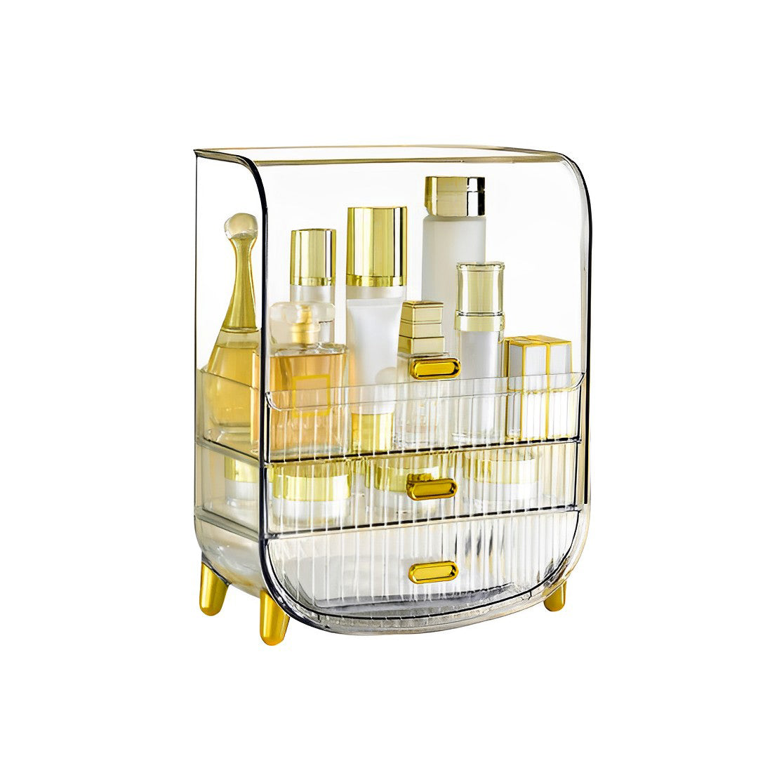 SOGA 3 Tier Transparent Multifunctional Countertop Cosmetic Storage Makeup Perfume Skincare Display Stand Shelf Drawer Type Organiser $ 79.90