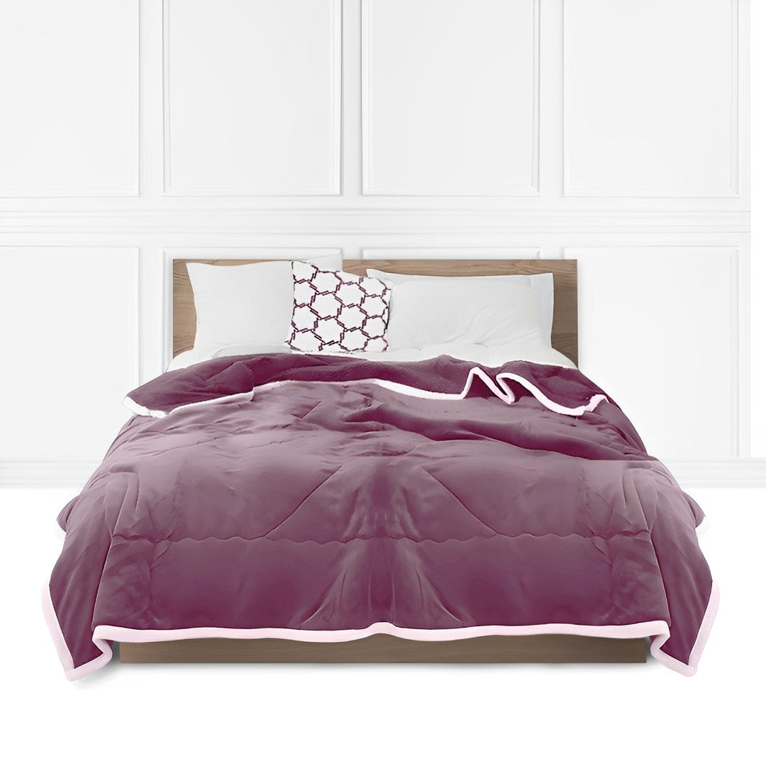 SOGA Light Purple Throw Blanket Warm Cozy Double Sided Thick Flannel Coverlet Fleece Bed Sofa Comforter $ 93.50
