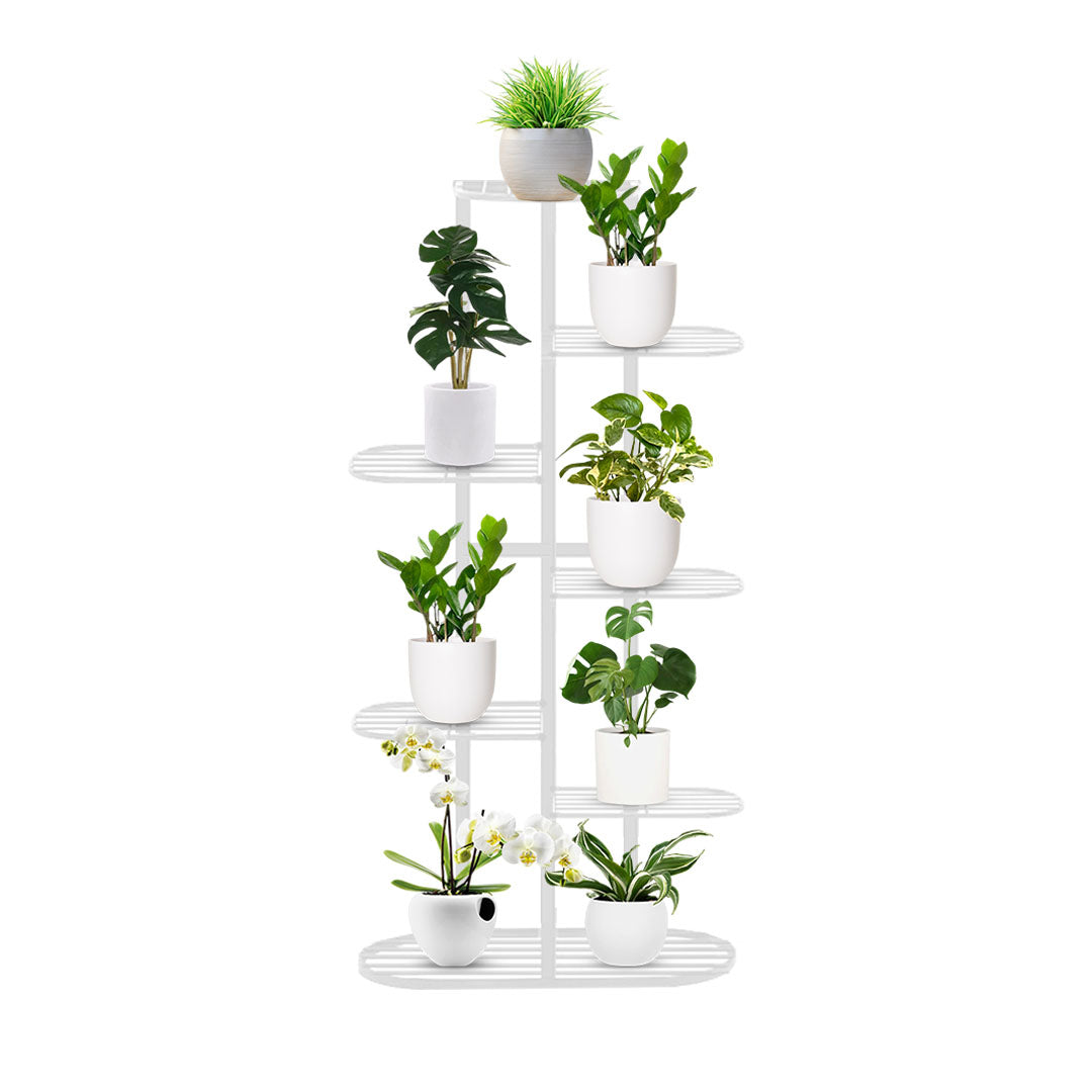 SOGA 7 Tier 8 Pots White Metal Plant Rack Flowerpot Storage Display Stand Holder Home Garden Decor $ 88.90