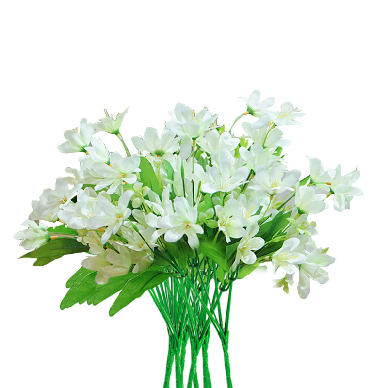 SOGA 10 Bunch Artificial Silk Lilium nanum 6 Heads Flower Fake Bridal Bouquet Table Decor White $ 55.50