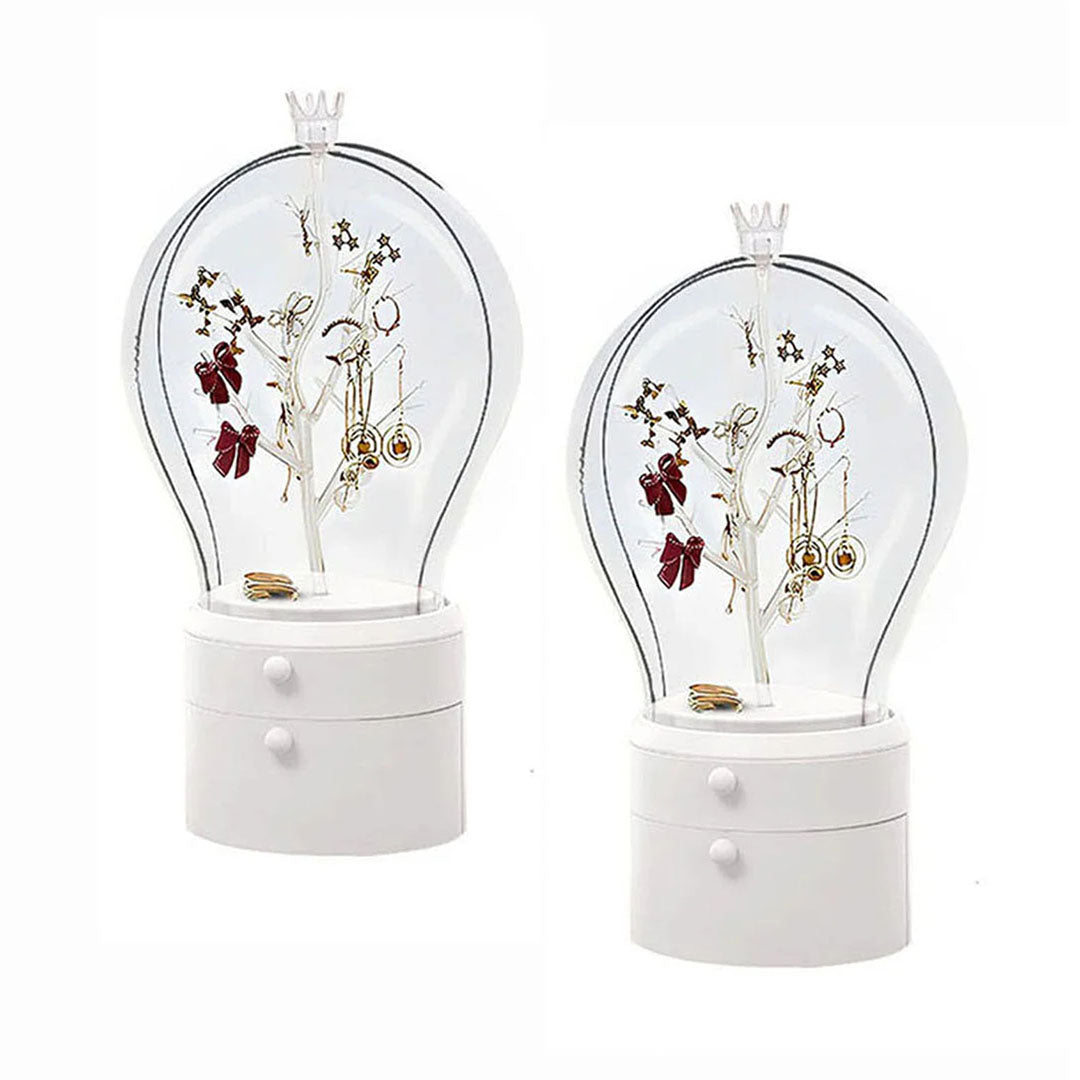 SOGA 2X White 360 2 Layered Jewelry Storage Box Waterproof Dustproof Accessories Organiser