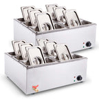 SOGA 2X Stainless Steel 6 X 1/3 GN Pan Electric Bain-Marie Food Warmer with Lid $ 1013.50