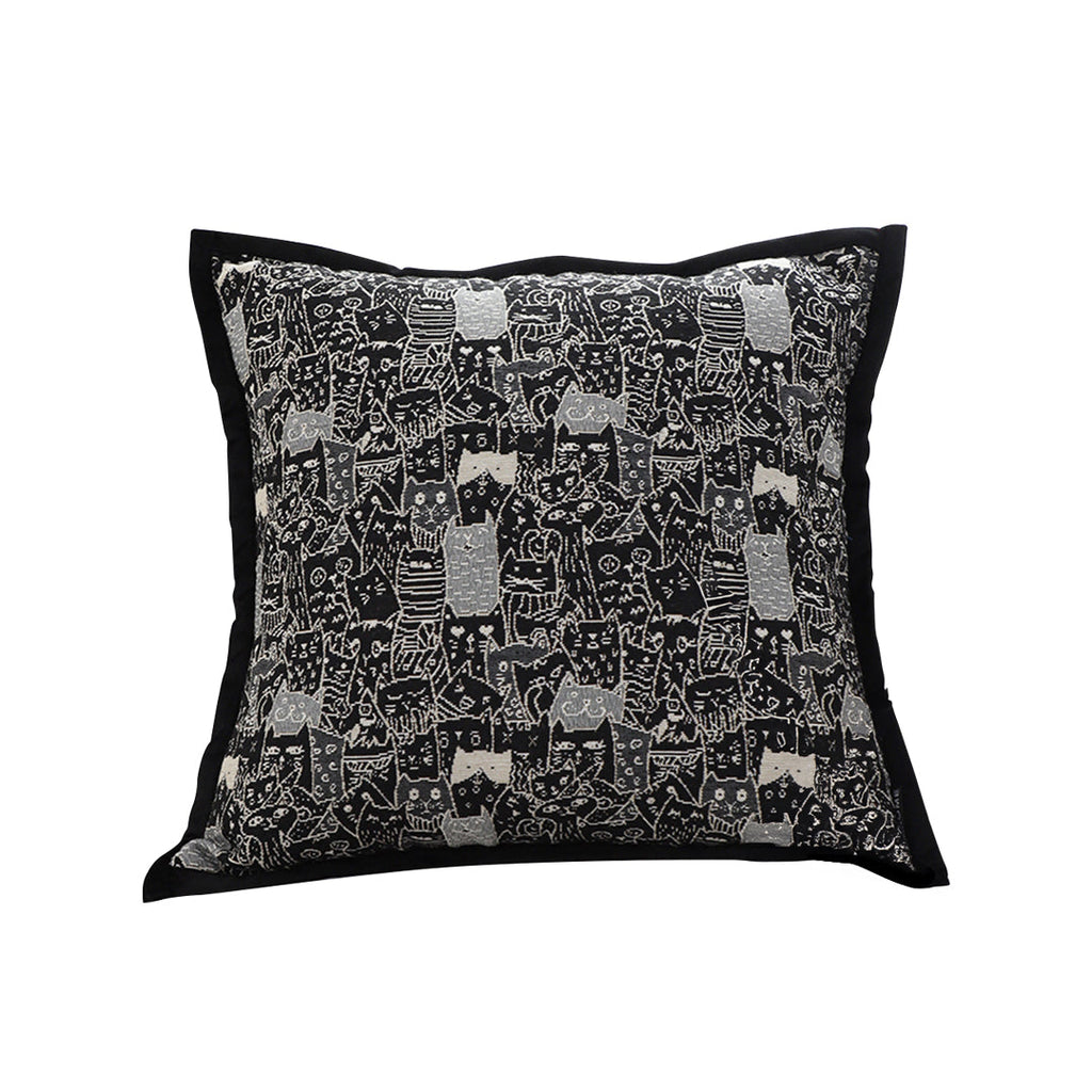 SOGA 45cm Throw Pillow Black Cat Paradise Wide Border Decorative Cushion for Living Room $ 49.90