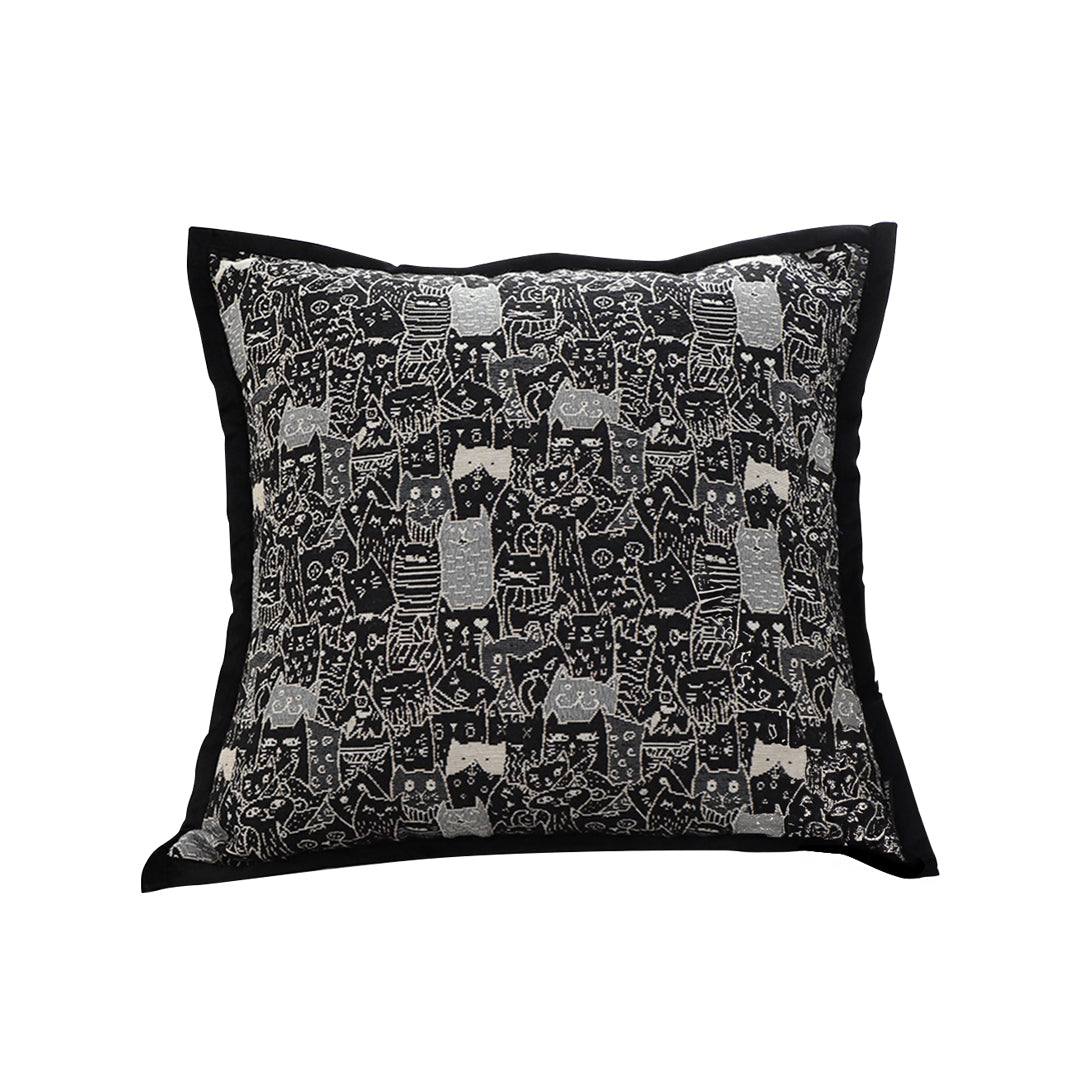 SOGA 45cm Throw Pillow Black Cat Paradise Wide Border Decorative Cushion for Living Room $ 49.90