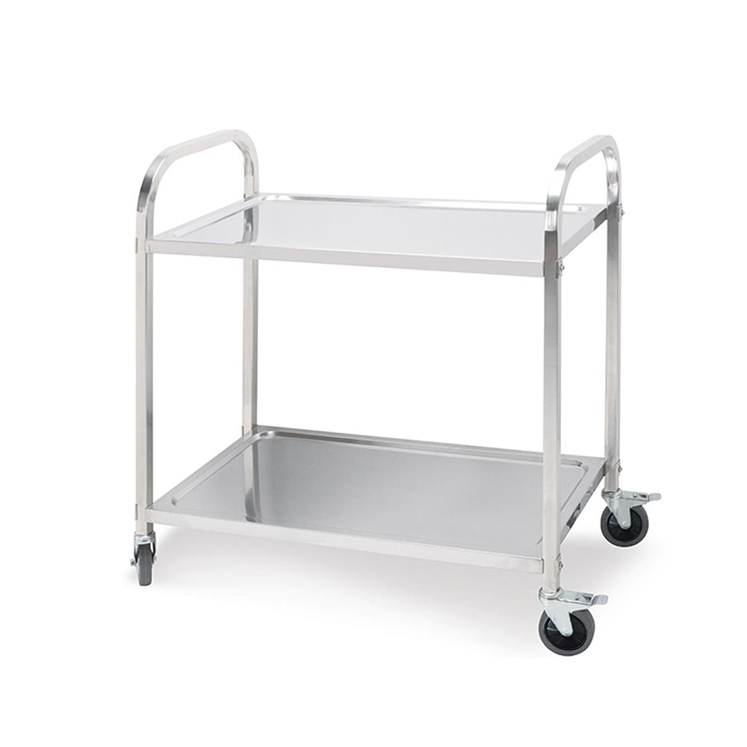 SOGA 2 Tier Stainless Steel Kitchen Dining Food Cart Trolley Utility Size 85x45x90cm Medium $ 224.50