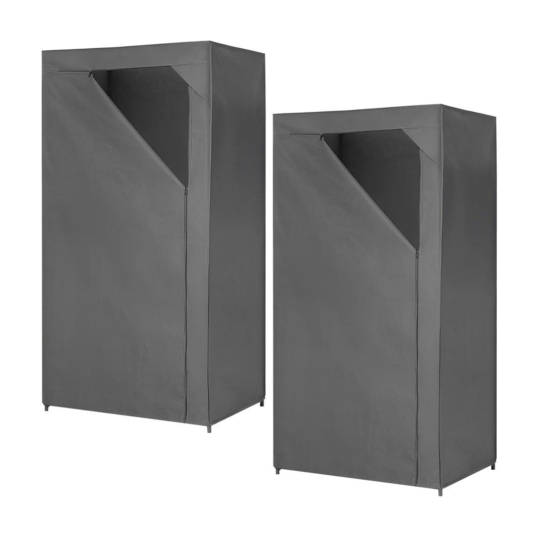 SOGA 2X 75x45xcm Gray Clothes Organizer Rack with Zippered Dust Cover $ 107.90