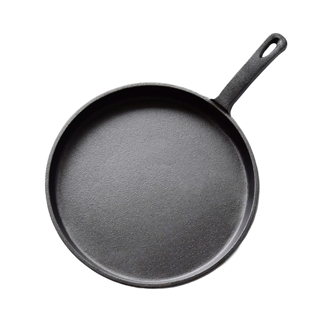 SOGA 26cm Round Cast Iron Frying Pan Skillet Griddle Sizzle Platter $ 61.50