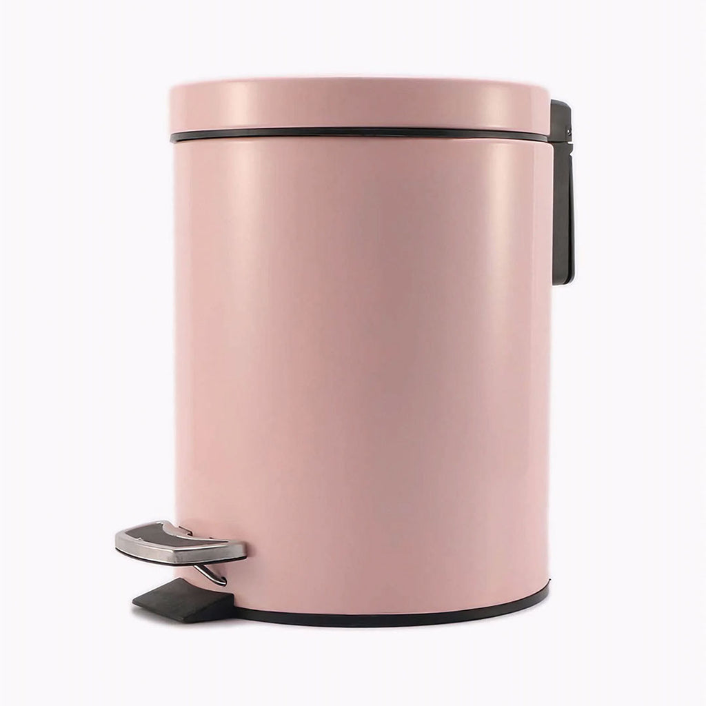 SOGA Foot Pedal Stainless Steel Rubbish Recycling Garbage Waste Trash Bin Round 12L Pink