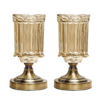 SOGA 2X 25cm Transparent Glass Flower Vase with Metal Base Filler Vase $ 151.50