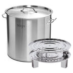 SOGA 50L Stainless Steel Stock Pot with Two Steamer Rack Insert Stockpot Tray $ 360.90