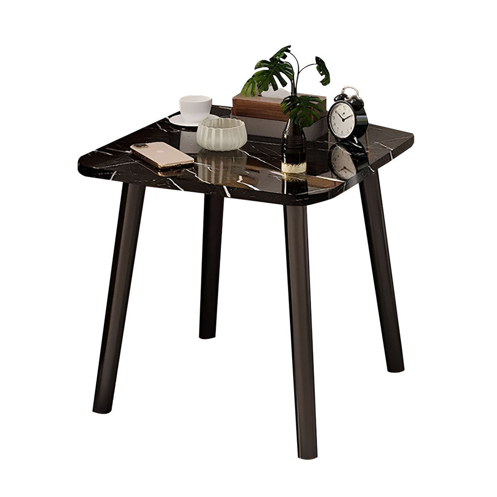 SOGA 40cm Black Ceramic Table Stone Pattern Compact Modern Design with Black Metal Legs $ 72.50