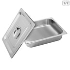SOGA Gastronorm GN Pan Full Size 1/2 GN Pan 6.5cm Deep Stainless Steel Tray With Lid $ 41.50