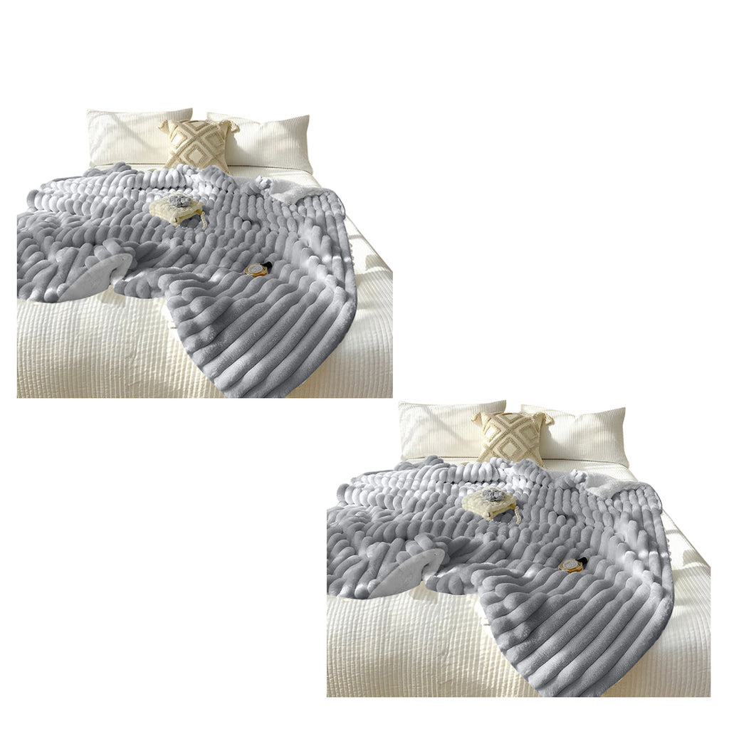 SOGA 2X 150x200cm Throw Blanket Smoke Gray Premium Milk Velvet Luxuriously Soft Cozy Bedding $ 258.90