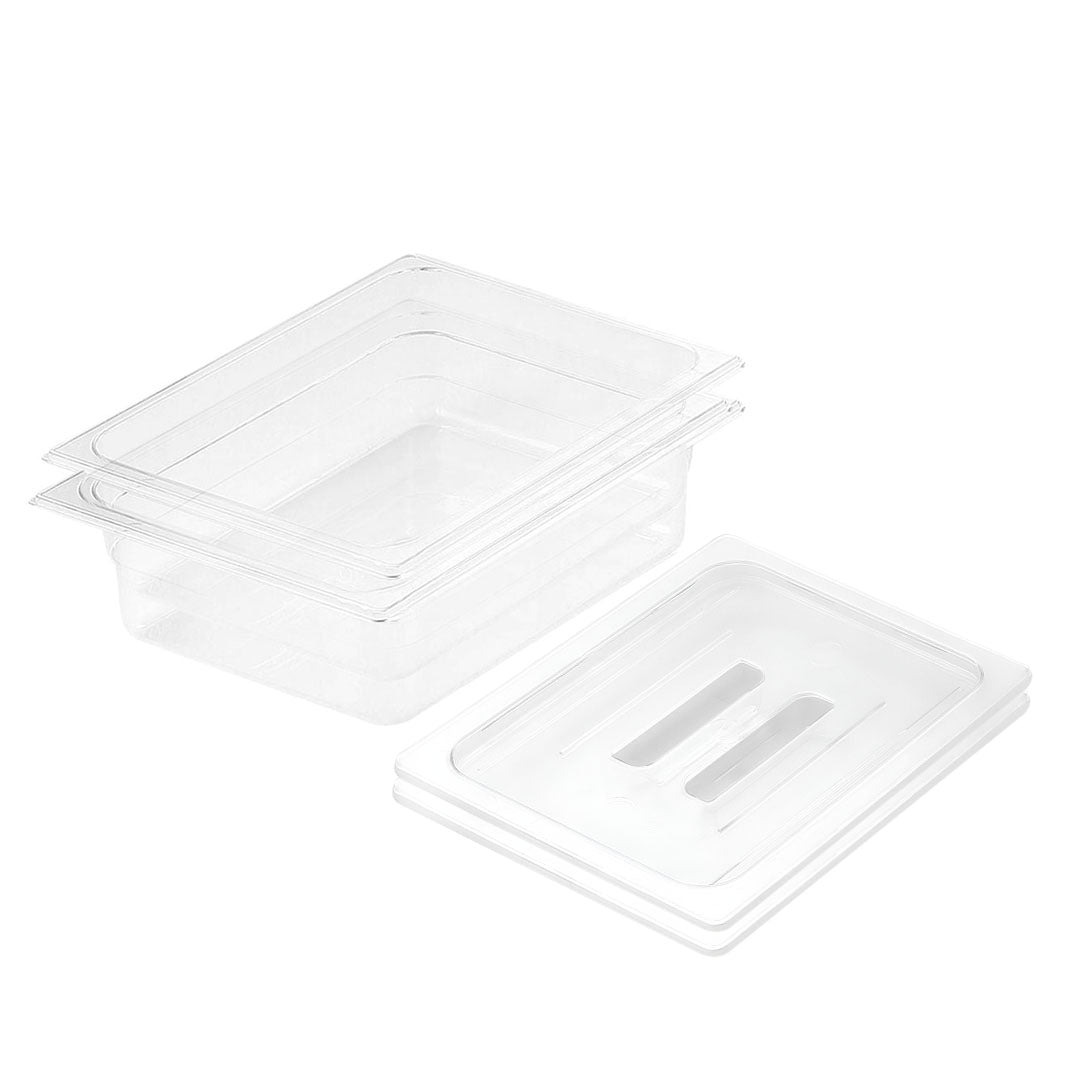 SOGA 100mm Clear Gastronorm GN Pan 1/2 Food Tray Storage Bundle of 2 with Lid $ 85.50