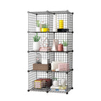 SOGA Black Portable 8-Cube Storage Organiser Foldable DIY Modular Grid Space Saving Shelf $ 94.50