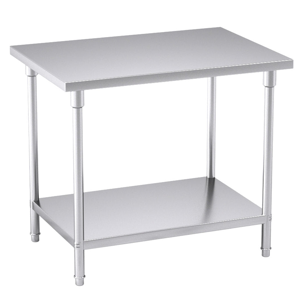 SOGA 2-Tier Commercial Catering Kitchen Stainless Steel Prep Work Bench Table 100*70*85cm $ 446.90