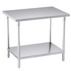 SOGA 2-Tier Commercial Catering Kitchen Stainless Steel Prep Work Bench Table 100*70*85cm $ 446.90