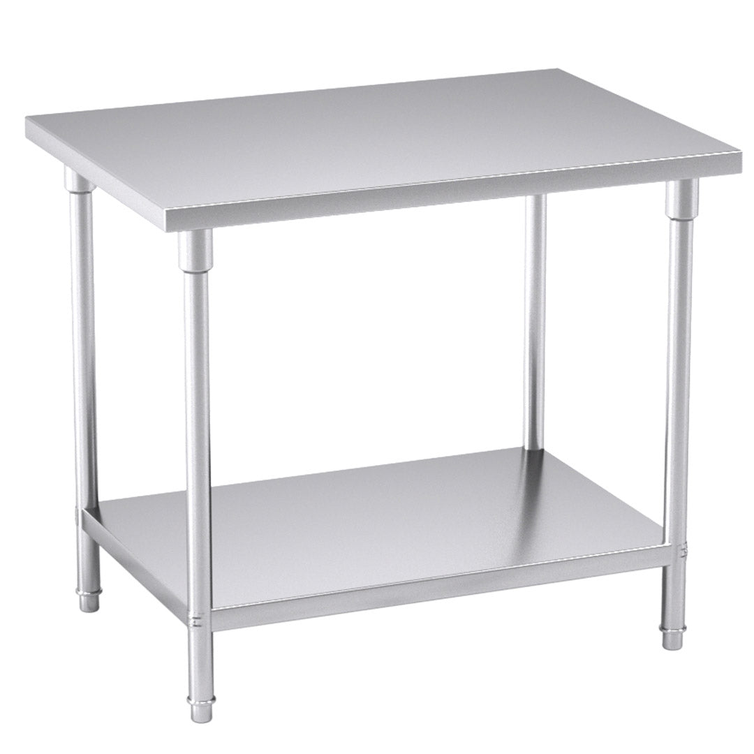 SOGA 2-Tier Commercial Catering Kitchen Stainless Steel Prep Work Bench Table 100*70*85cm $ 446.90