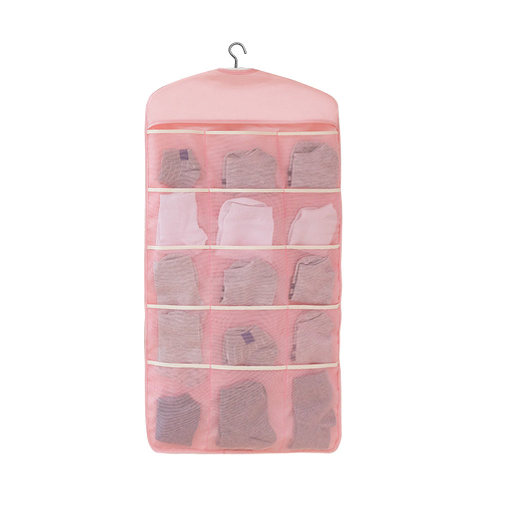 SOGA Pink Double Sided Hanging Storage Bag Underwear Bra Socks Mesh Pocket Hanger Home Organiser $ 26.90