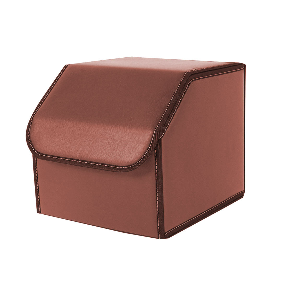 SOGA Leather Car Boot Collapsible Foldable Trunk Cargo Organizer Portable Storage Box Coffee Small $ 36.90