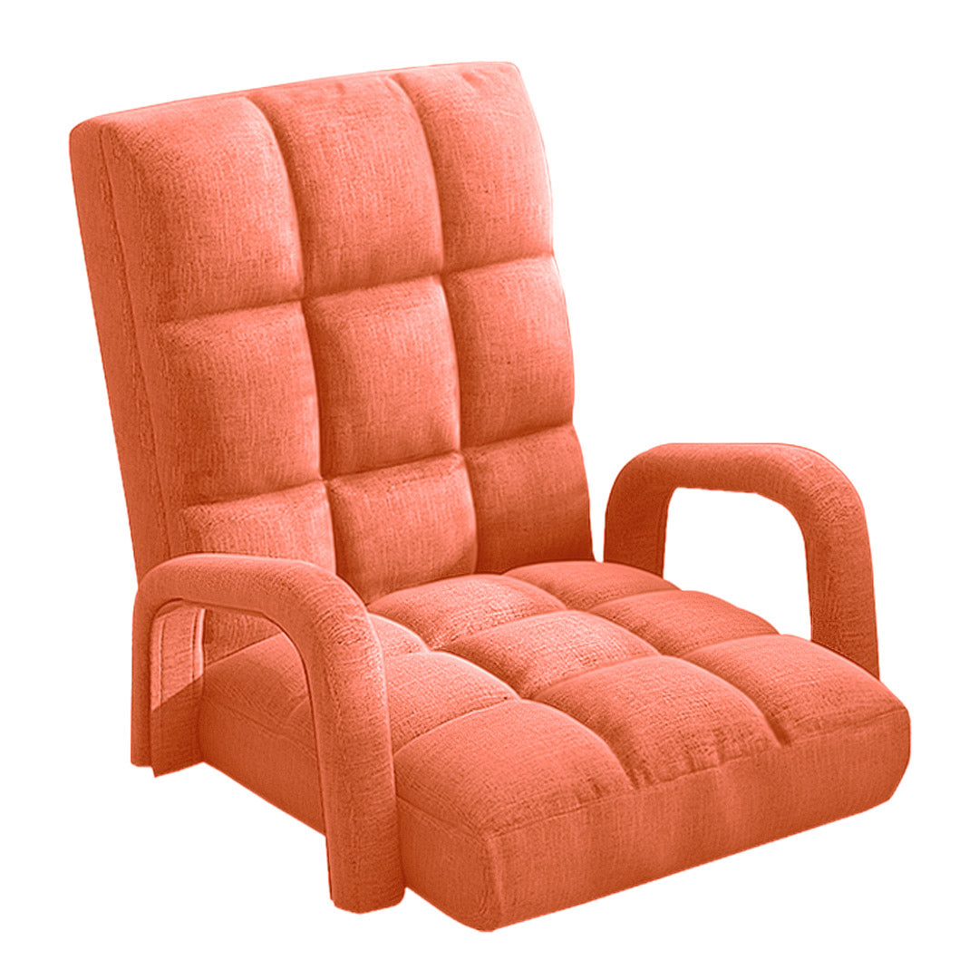 SOGA Foldable Lounge Cushion Adjustable Floor Lazy Recliner Chair with Armrest Orange $ 211.50