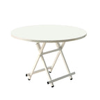 SOGA White Dining Table Portable Round Surface Space Saving Folding Desk Home Decor $ 83.50