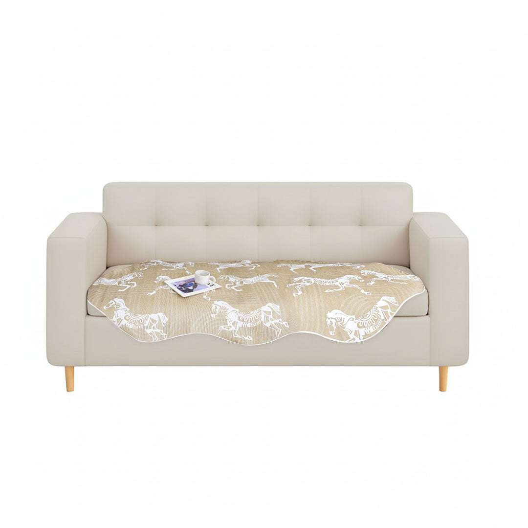 SOGA Three-Seater Beige Horse Print 90x210cm Throw Blanket Sofa Cover $ 125