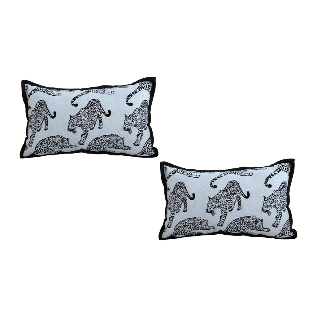 SOGA 30cm Throw Pillow White Leopard Light Luxury Lumbar Decorative Cushion for Living Room