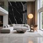 SOGA Peel & Stick Floor and Wall Tiles 30 x 60cm 10 Pack Black Faux Marble