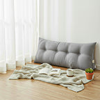 SOGA 120cm Silver Triangular Wedge Bed Pillow Headboard Backrest Bedside Tatami Cushion Home Decor