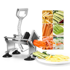SOGA 2X Stainless Steel Potato Cutter Commercial-Grade French Fry and Fruit/Vegetable Slicer with 3 Blades