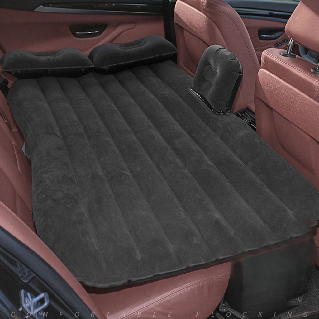 SOGA Black Stripe Inflatable Car Mattress Portable Camping Rest Air Bed Travel Compact Sleeping Kit Essentials