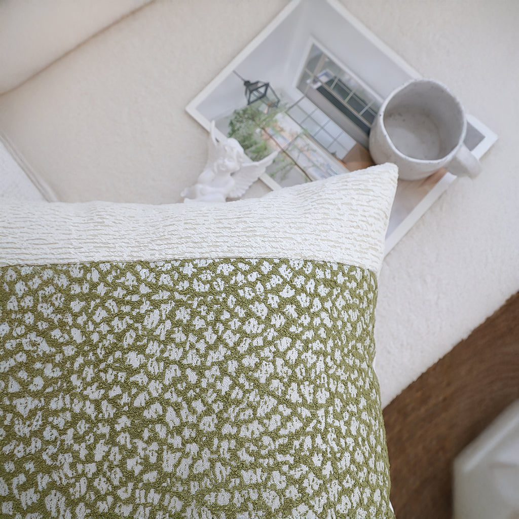 SOGA 50cm Modern Two-Tone Textured Block Design Throw Pillow