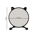 SOGA 2X 30cm Black Smart Makeup Bedroom Table Mirror Cat Ear Style No LED Light