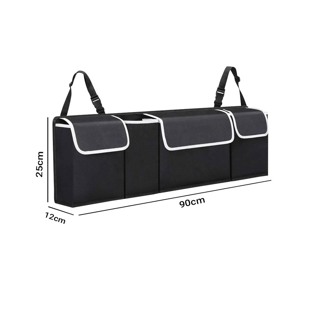 SOGA 4X Oxford Cloth Car Storage Trunk Organiser Backseat Multi-Purpose Interior Accessories Black