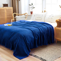 SOGA Throw Blanket Warm Cozy Striped Pattern Thin Flannel Coverlet Fleece Bed Sofa Comforter