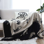 SOGA 2X Black Cream Animal Print Throw Blanket 130x180cm Acrylic $ 189