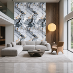 SOGA Peel & Stick Floor and Wall Tiles 30 x 60cm 10 Pack Blue Agate Faux Marble