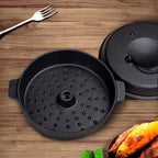 SOGA 28cm Cast Iron Dutch Oven Pre-Seasoned Cast Iron Pot with Lid