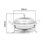 SOGA 2X Stainless Steel Round Buffet Chafing Dish Cater Food Warmer Chafer with Glass Top Lid