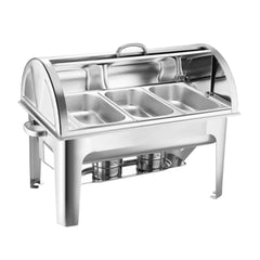 SOGA 3L Triple Tray Stainless Steel Roll Top Chafing Dish Food Warmer