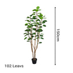 SOGA 4X 150cm Plastic Potted Polyscias Scutellaria Plant Home Garden Artificial Tree, Home Decor