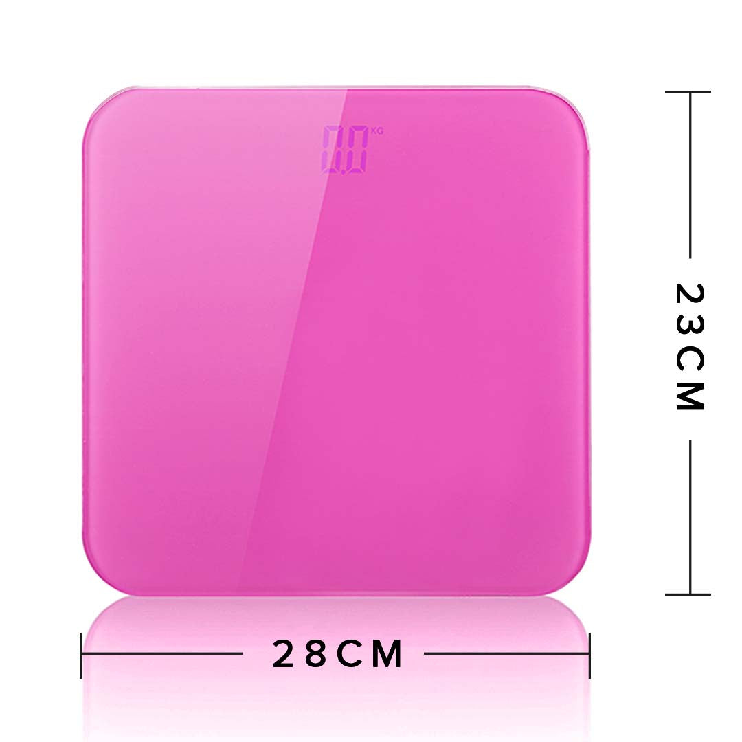 SOGA 2X 180kg Digital Fitness Weight Bathroom Gym Body Glass LCD Electronic Scales Pink/Blue