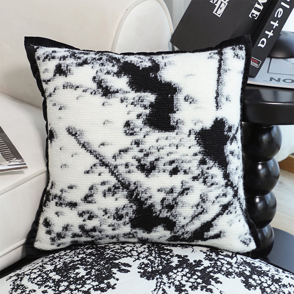 SOGA 50cm Throw Pillow  Black and White Leopard Thick Premium Polyester Fiber for Home Decor