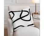 SOGA 45cm Square Modern Minimalist Black Letter Print Decorative Throw Pillow