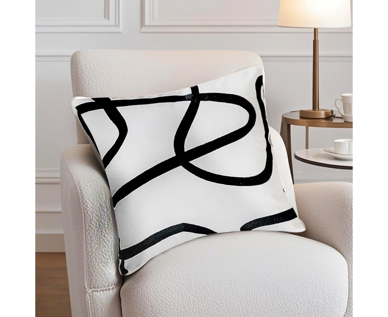 SOGA 45cm Square Modern Minimalist Black Letter Print Decorative Throw Pillow