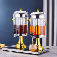 SOGA 16L Dual Stainless Steel Dispenser Beverage Juicer Transparent Commercial Drink Container Jug